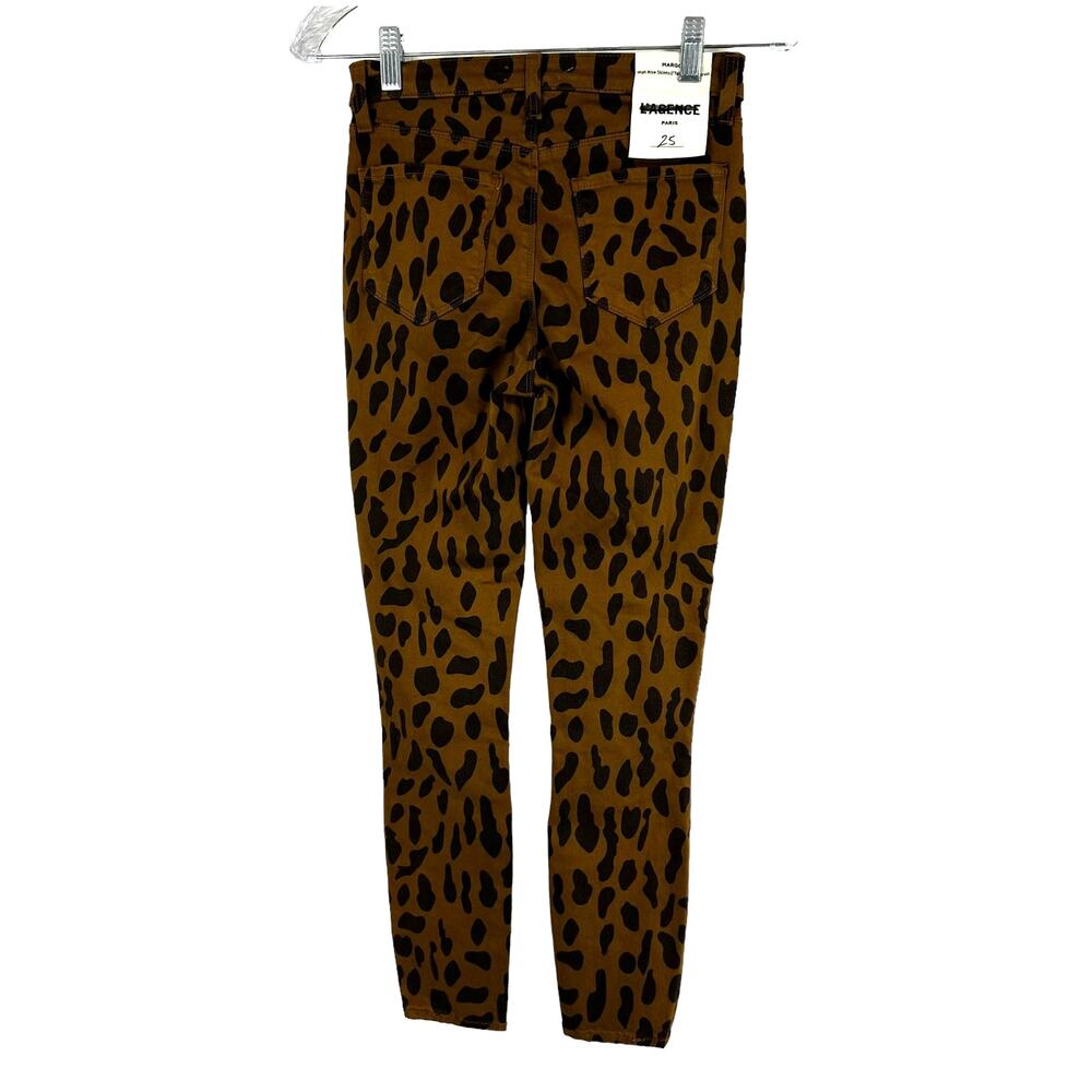 L'AGENCE NWT Margot High Rise Skinny Cropped Jeans Leopard Print Size 25 - Picture 4 of 11